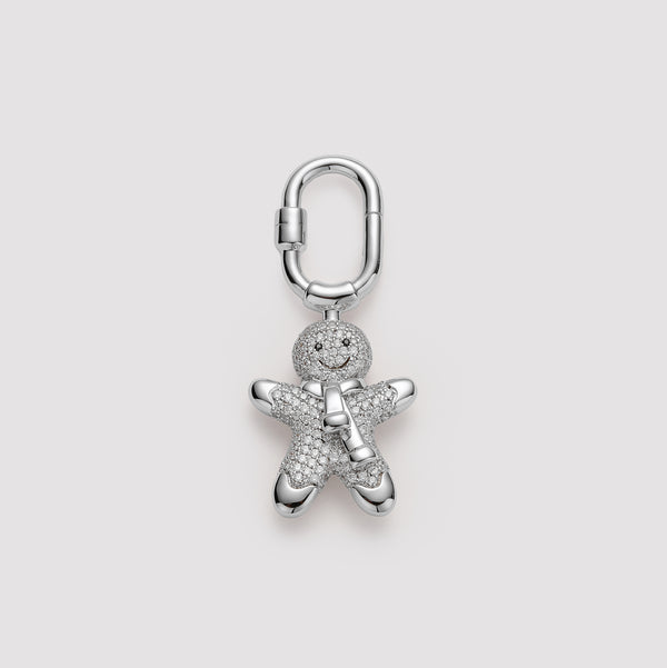 Pave Gingerbread Man Bag Charm