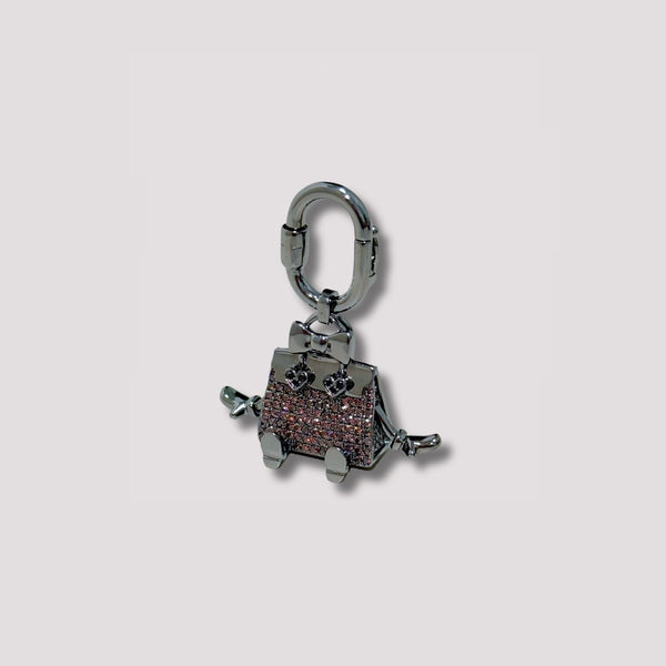 So Black Pavé Spinel Twilly Bow Birken Doll Bag Charm