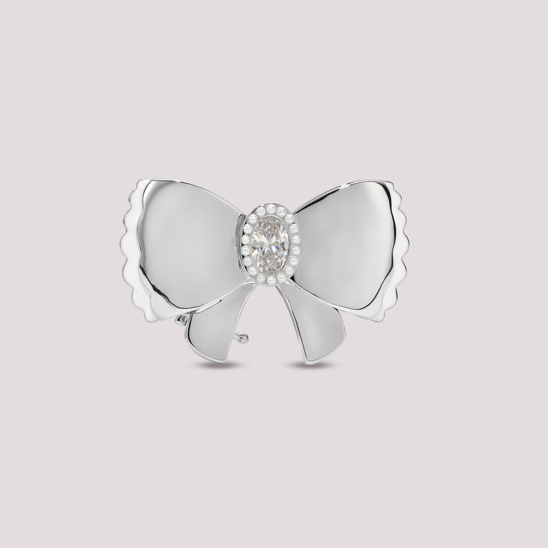 Plain Bow Birkin Pontet Clip On Bag Charm Front