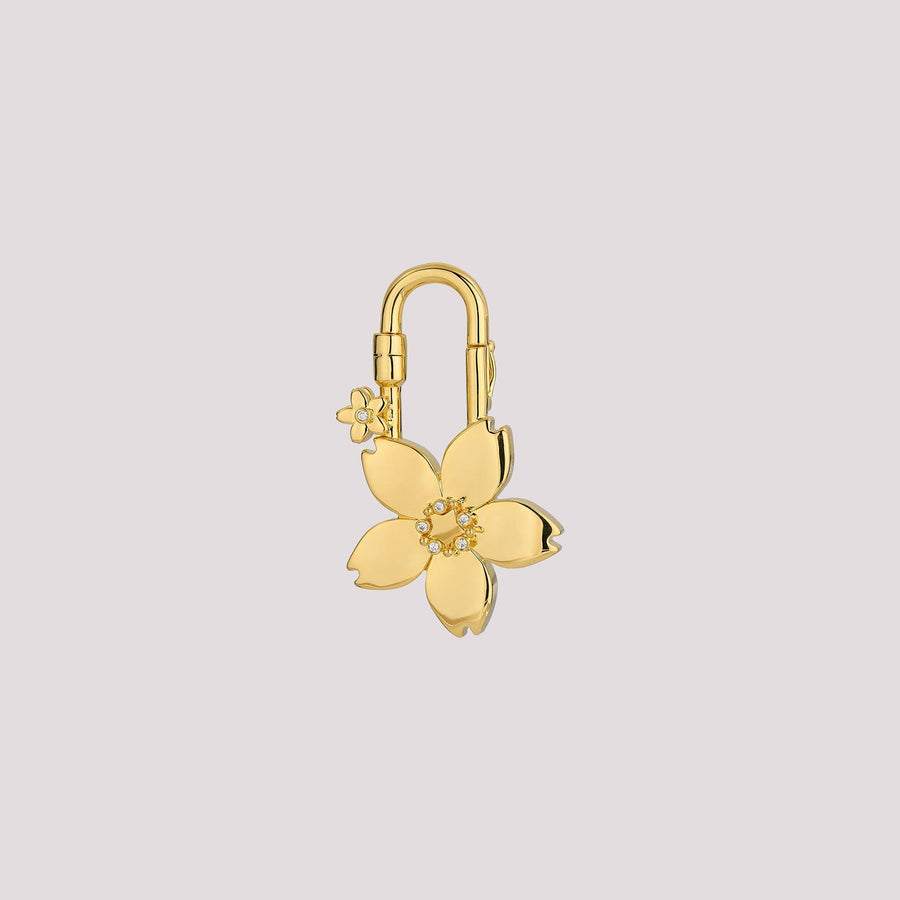 Sleek plain Cherry Blossom bag charm with a minimalist design and high-quality craftsmanship. A delicate and elegant accessory, perfect for enhancing Hermès and luxury handbags