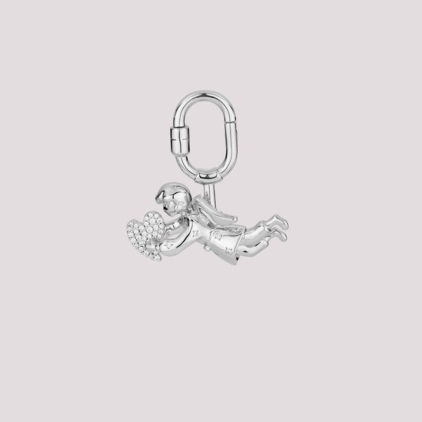 Angelo White Heart Bag Charm