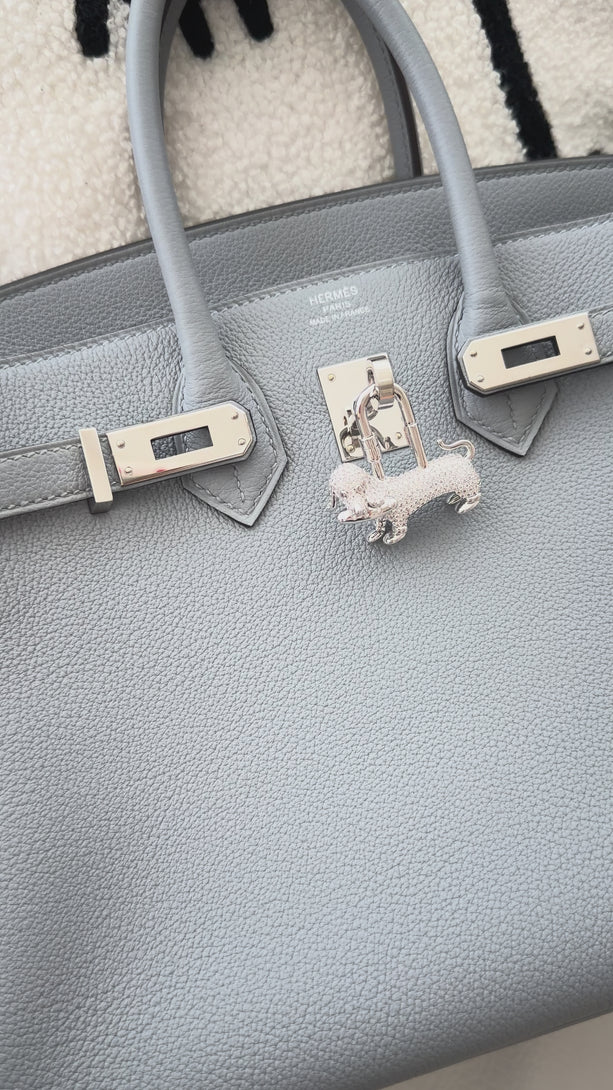dachshund bag charm on hermes birkin 