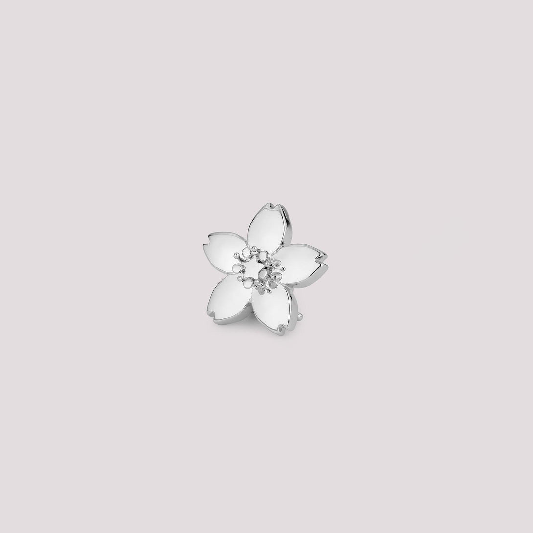 Pavé Cherry Blossom Flower Pontet Clip-On Bag Charm featuring pink and white pavé stones, as well as a sleek plain option. A versatile and elegant accessory designed to complement Hermès and luxury handbags.